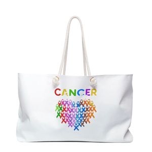 Custom Designed " Cancer Awareness " Large Tote Bag